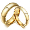 Bague bombée en tungstène doré