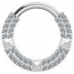 Anneau charnire en Titane  arcs de zirconiums fins et pyramides (septum et oreille)