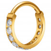 Anneau charnire Titane dor  bandeau zirconiums (lvre, septum, oreille...)