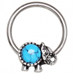 Anneau style CBR à jonction éléphant avec turquoise