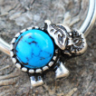 Anneau style CBR à jonction éléphant avec turquoise