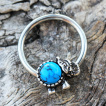Anneau style CBR à jonction éléphant avec turquoise