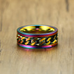 Bague acier Rainbow Link