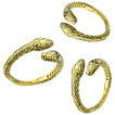 Bague dor�e en forme de serpent � deux t�tes en acier