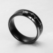 Bague en tungstne noir  lectrocardiogramme coeur