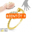 Bague femme ajustable en laiton avec coeur de strass