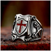 Bague homme acier  Bouclier de templier