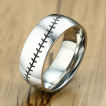 Bague homme acier  couture grave style baseball