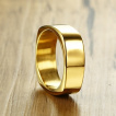 Bague homme acier Gold Square