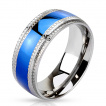 Bague homme acier Indigo