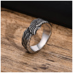 Bague homme acier style aile d'ange