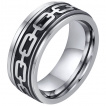 Bague homme aspect chaine  bandeau tournant en acier