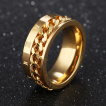 Bague homme dore en acier  chaine et chiffres romains