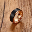 Bague homme en tungstene cuivr  bandeau bross noir