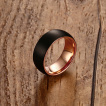 Bague homme en tungstene cuivré à pourtour noir mat brossé