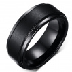 Bague homme en tungstene noir  bande brosse