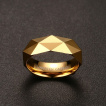 Bague homme facettée en tungstène doré
