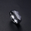 Bague homme facettée en tungstène gris