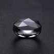 Bague homme facettée en tungstène gris
