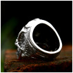 Bague homme gothique acier crane biom�canique