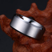Bague homme grise en tungstene à bandeau brossé
