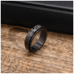 Bague homme noir acier à bandeau tournant martelé