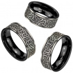 Bague homme noire Celtic Trinity en acier