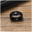 Bague homme noire en Tungstène à bande centrale brossée