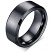 Bague homme noire en tungstene à bandeau brossé