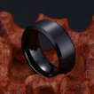 Bague homme noire en tungstene à bandeau brossé