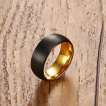 Bague homme tungstene Black'n Gold