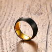 Bague homme tungstene Black'n Gold