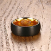 Bague homme tungstene Black'n Gold