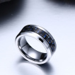 Bague homme tungstene Blue'n Black Fiber