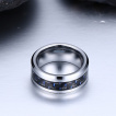 Bague homme tungstene Blue'n Black Fiber