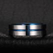 Bague homme tungstene Blue Cross