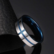 Bague homme tungstene Blue Cross