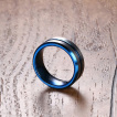 Bague homme tungstene Blue Railway