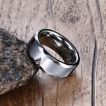 Bague homme tungstene  bords en arcs