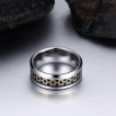 Bague homme tungstene à fibre de carbone et étoiles