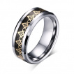 Bague homme tungstene Gold Masonic