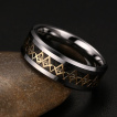 Bague homme tungstene Gold Masonic