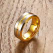 Bague homme tungstene Gold Railway