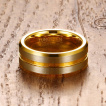 Bague homme tungstene Gold Railway