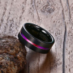 Bague homme tungstene noire Rainbow Line