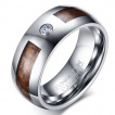 Bague homme tungstene Wood'n Stone