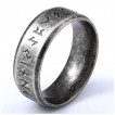 Bague homme viking en acier vieilli à runes