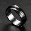 Bague mixte en acier à spirale noire