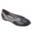 Ballerines rock à tissu noir et blanc modèle Kendra - Banned