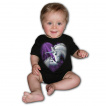Body bébé à duo de licornes sur coeur violet